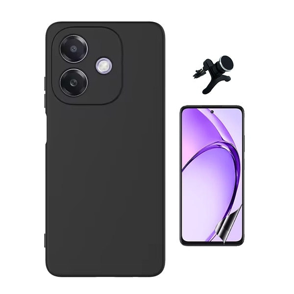 Kit Protector Hydrogel Full Cover, Funda Silicona Líquida y Soporte Magnético para Oppo A3 5G