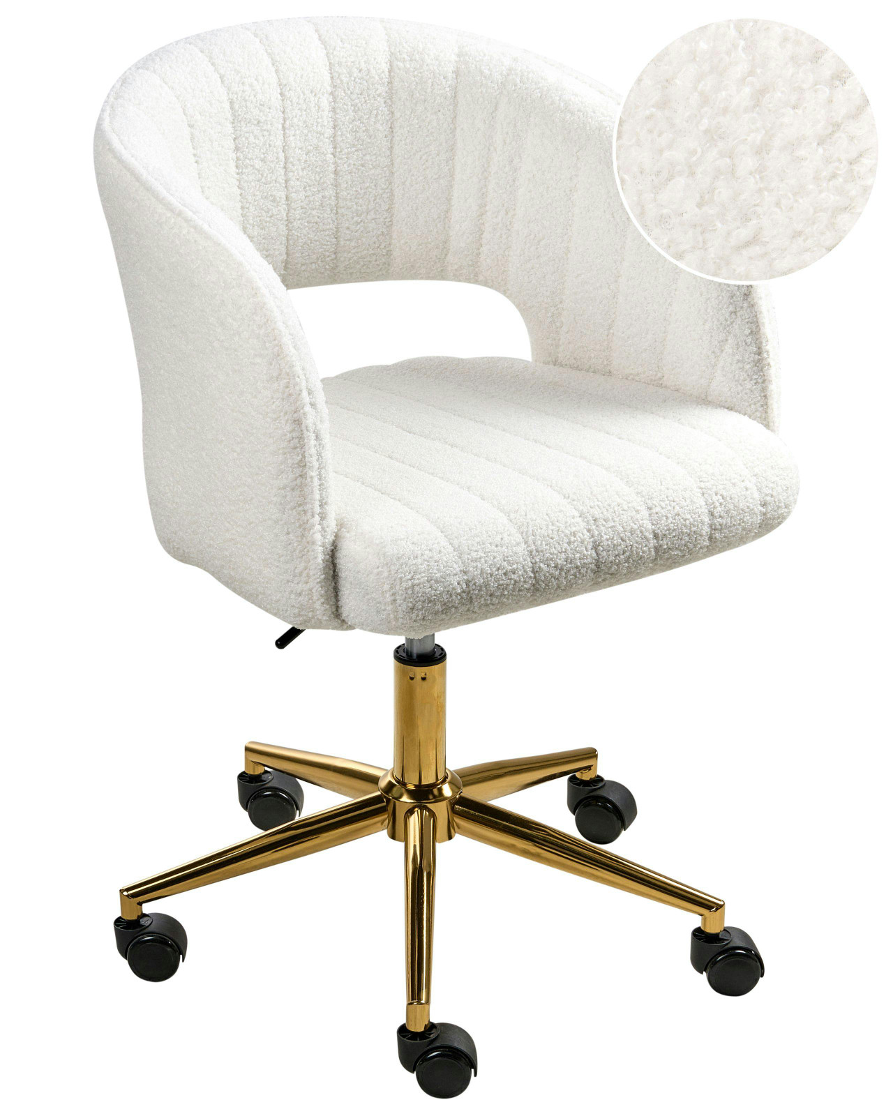 Cadeira home office KATONAH Bouclé Branco creme