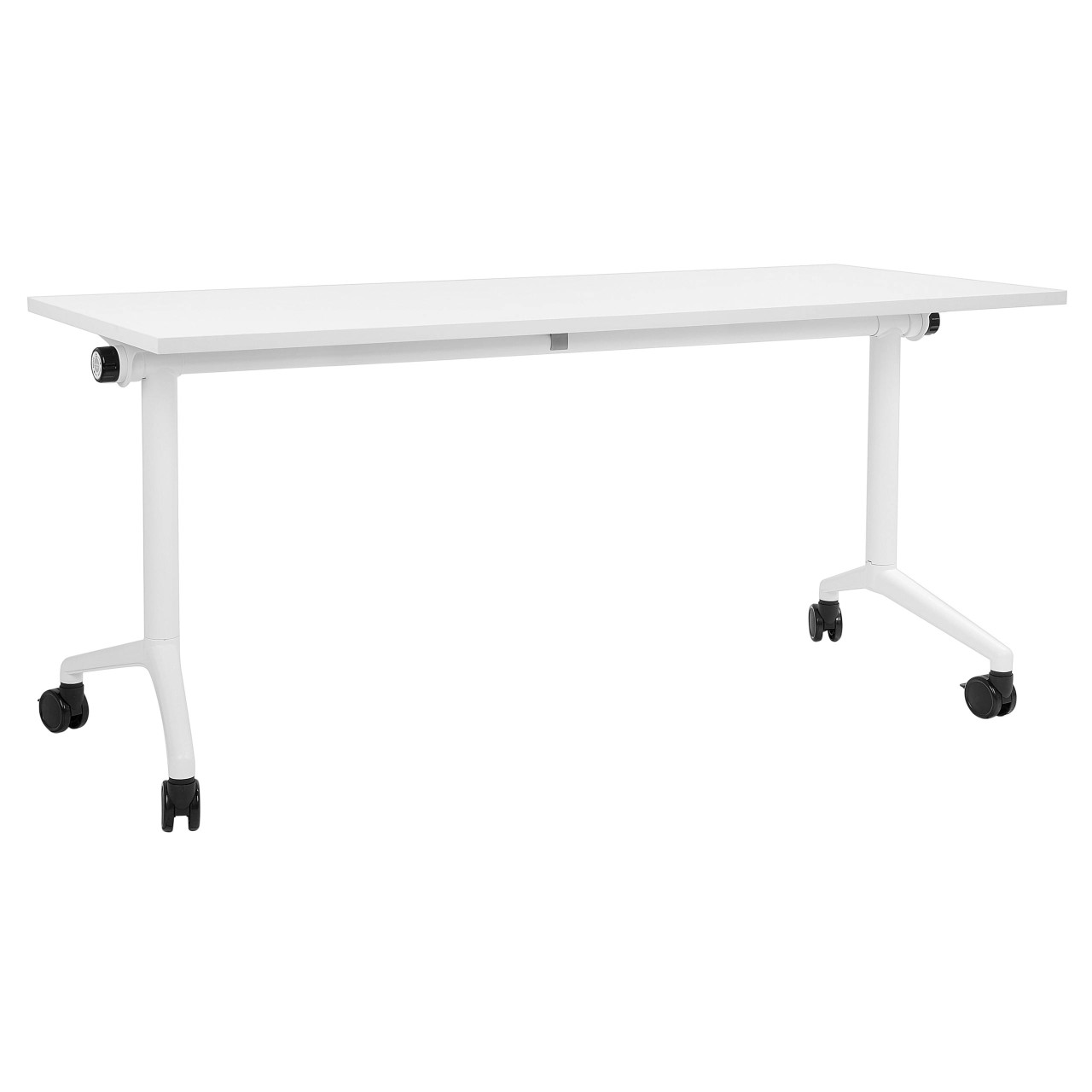 Escritorio plegable con ruedas bloqueables, tablero de derivado de madera y estructura de acero
