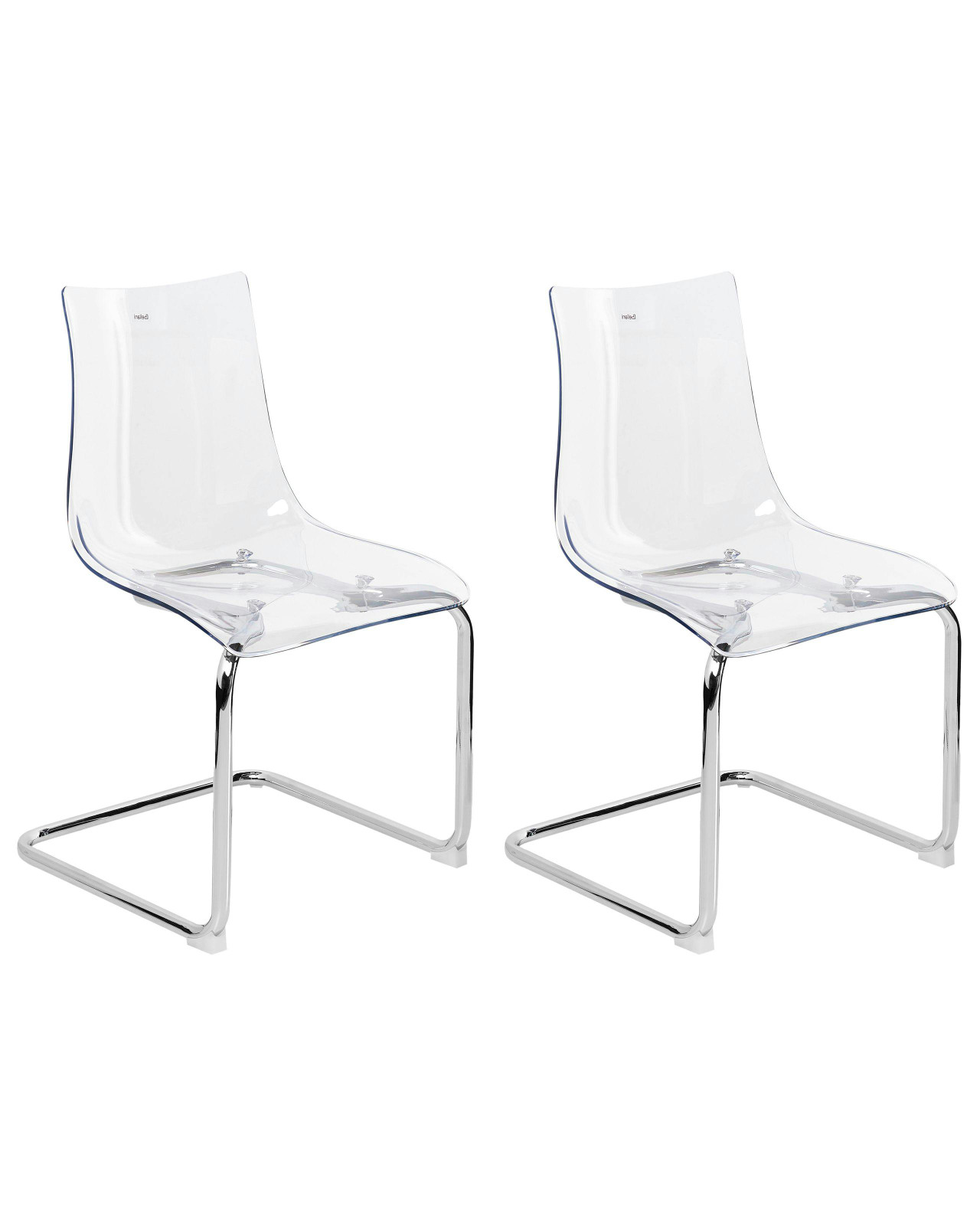 Conjunto de 2 cadeiras de jantar MARSHALL Transparente