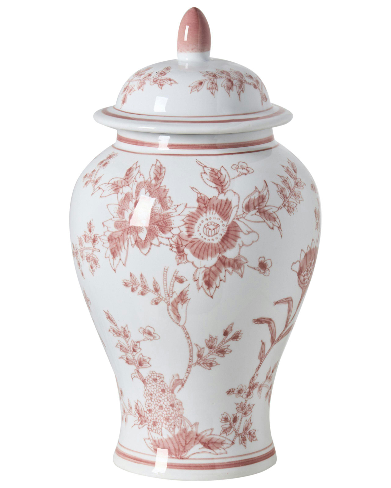 Pote decorativo SEWILLA Porcelana 38 cm Vermelho/Branco