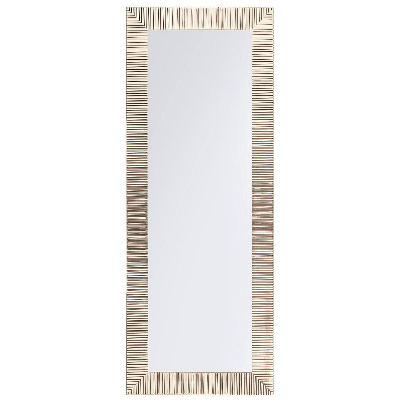Espejo de pared rectangular Draveil en material sintético acabado dorado