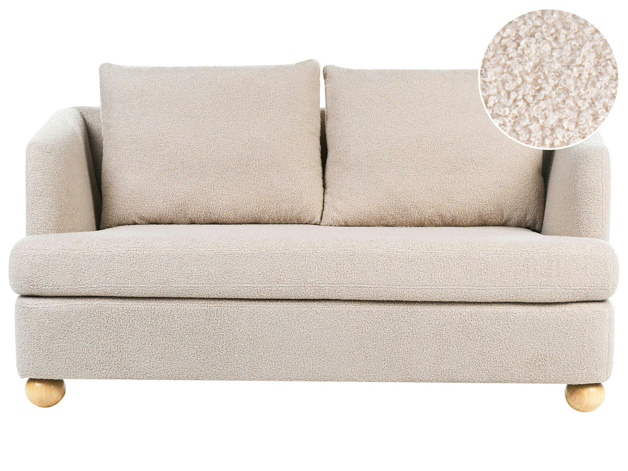 Sofá 2 plazas Rattvik bouclé crema