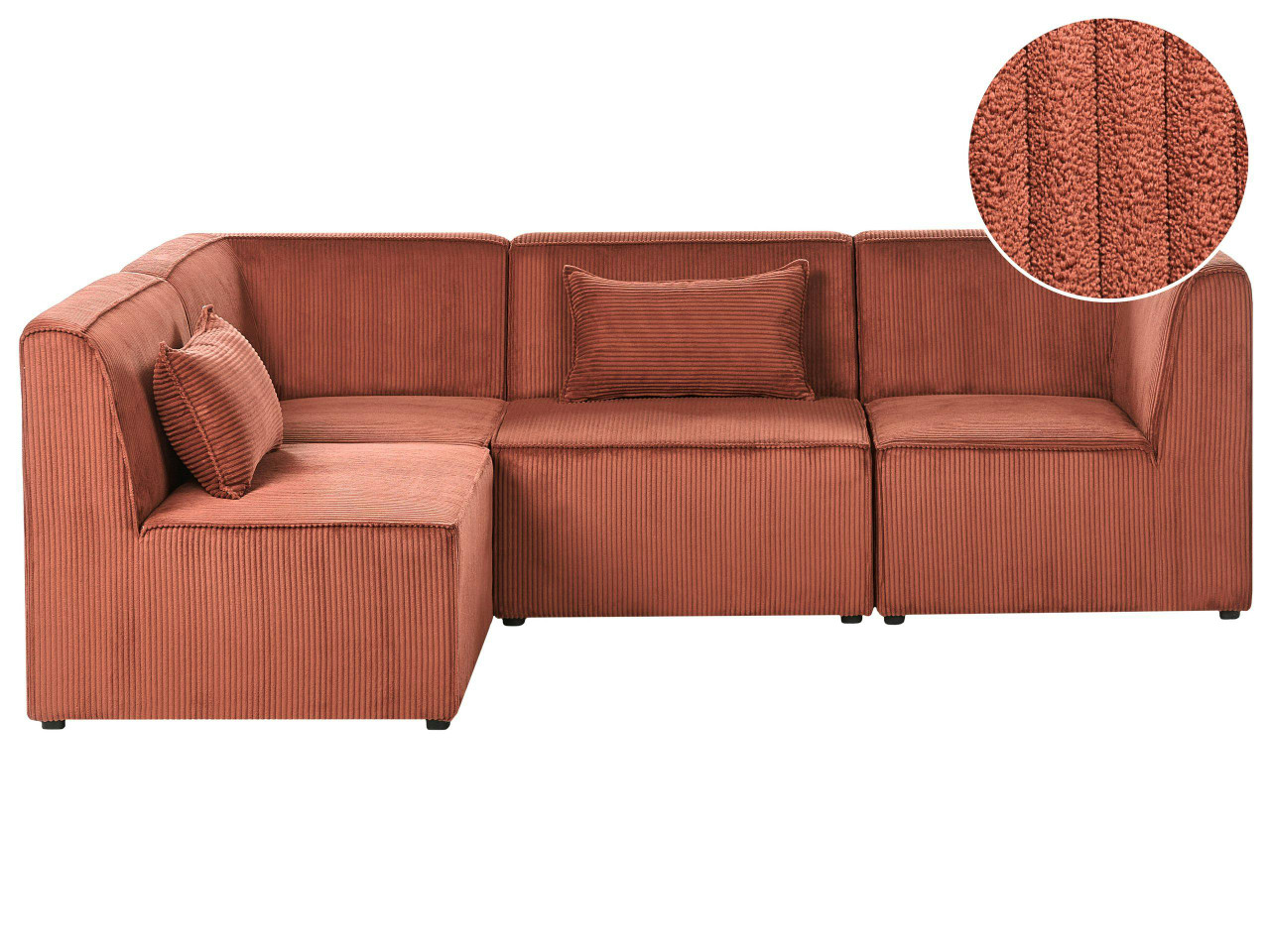 Sofá de canto modular 4 lugares LEMVIG Bombazine Vermelho escuro à direita - 711905