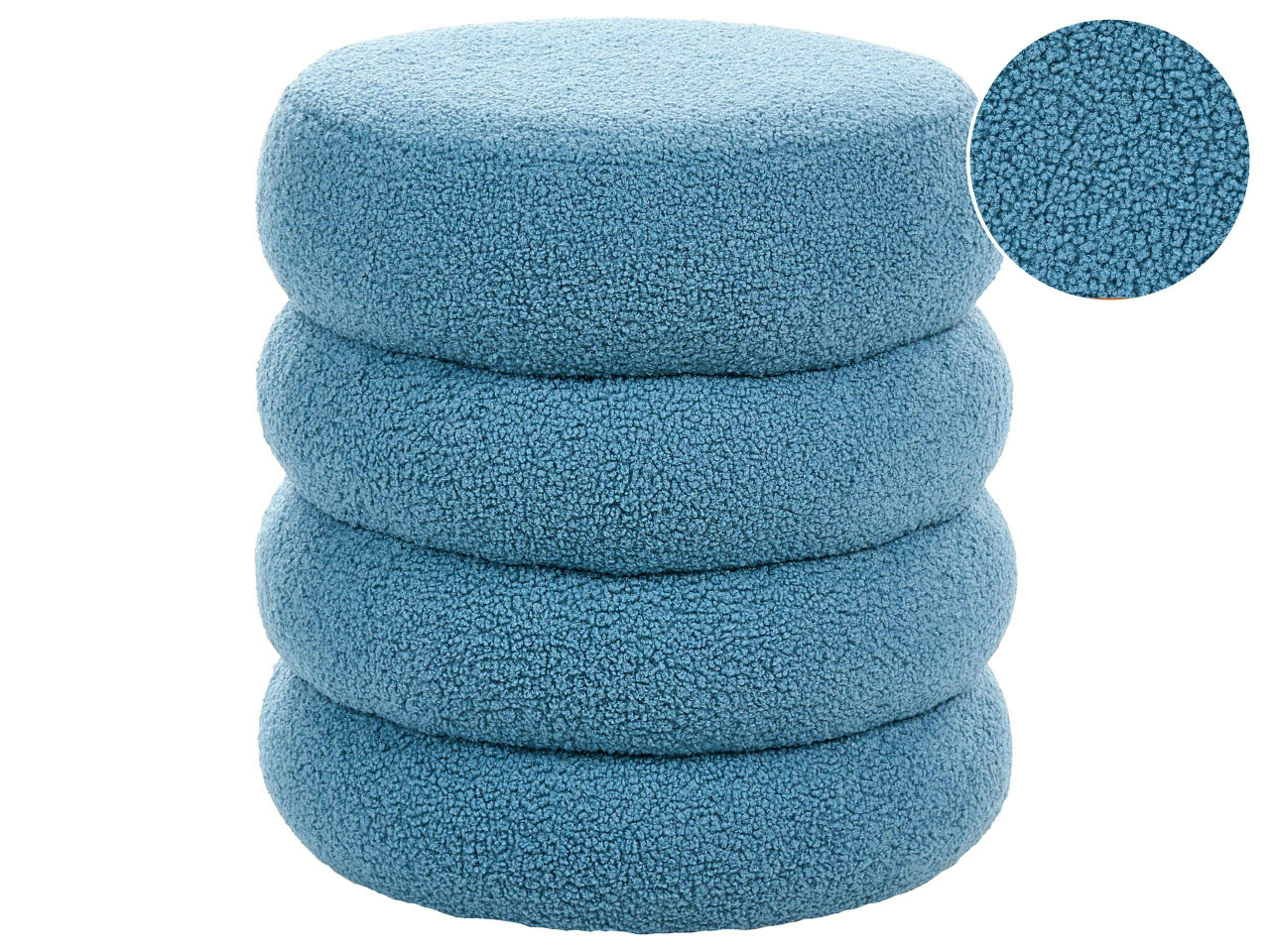 Pufe SUMPTER Bouclé Azul