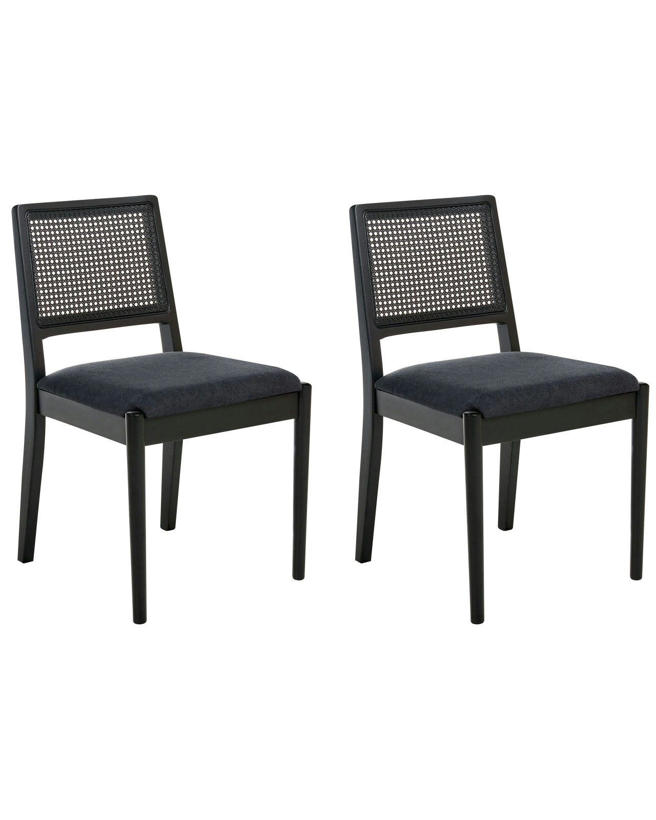 Conjunto de 2 cadeiras de jantar TAMARAC Madeira Preto