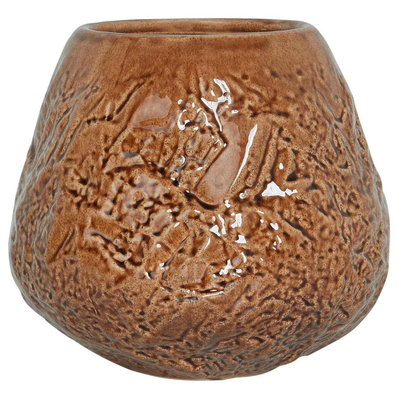 Jarrón decorativo Betta de gres marrón