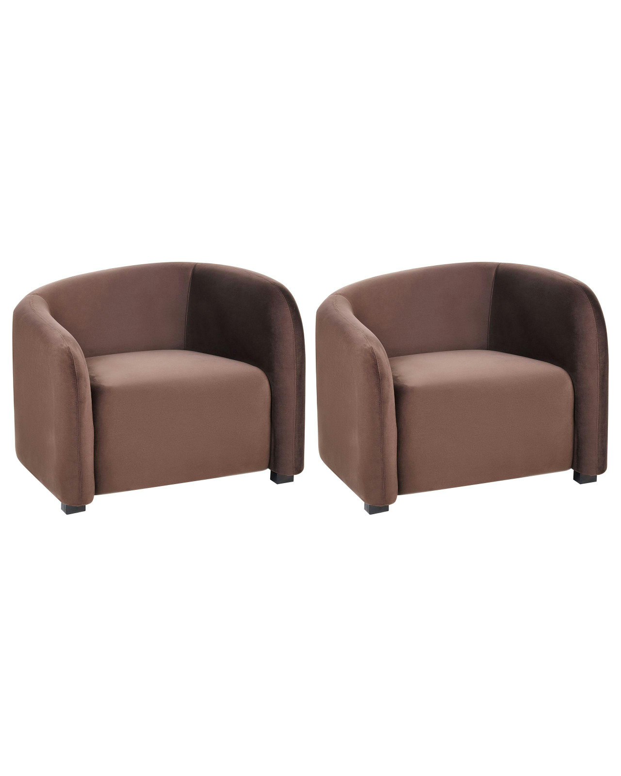 Conjunto de 2 poltronas VELTADA Veludo Castanho escuro