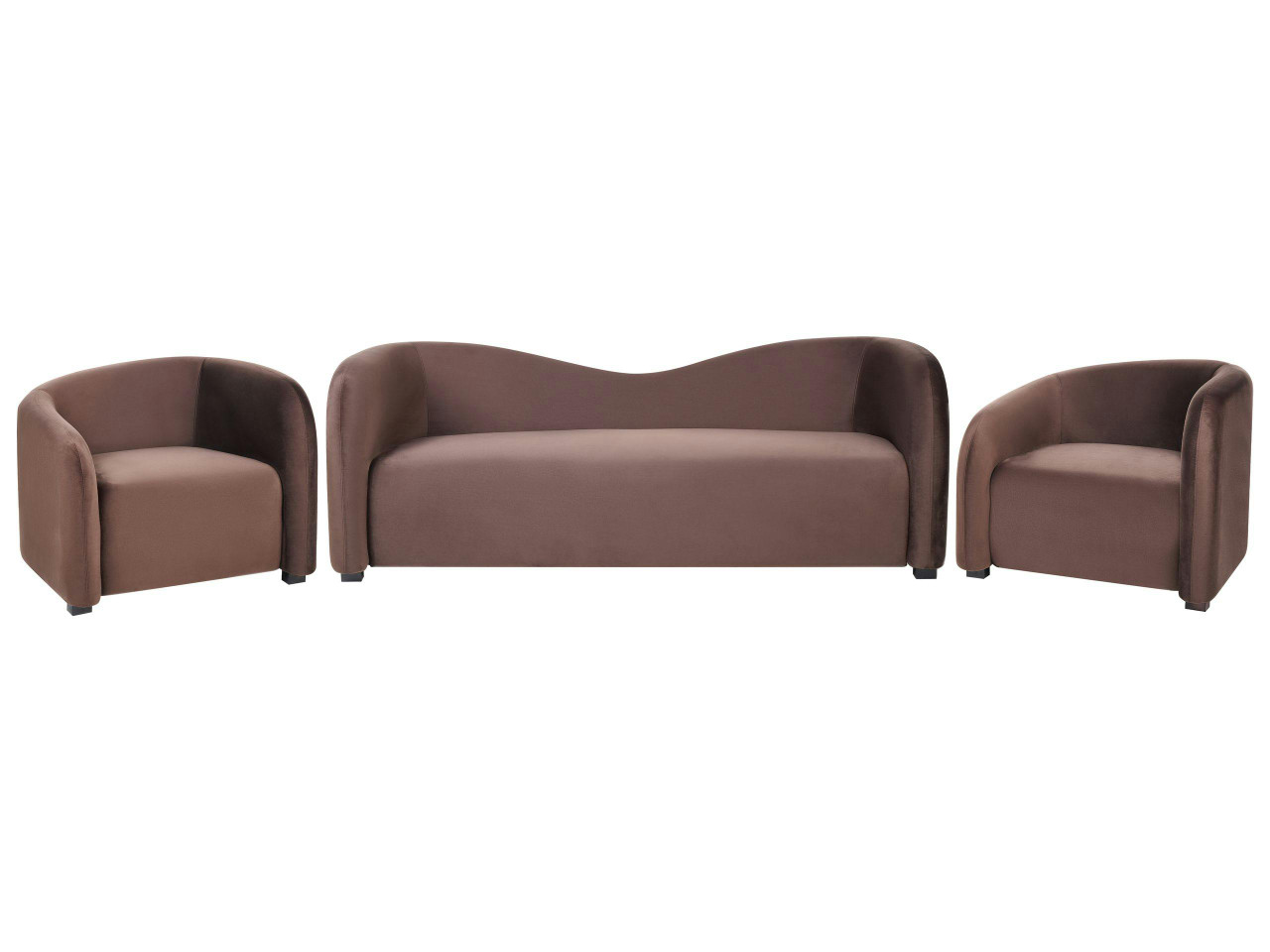 Conjunto de sala de estar 5 lugares VELTADA Veludo Castanho escuro