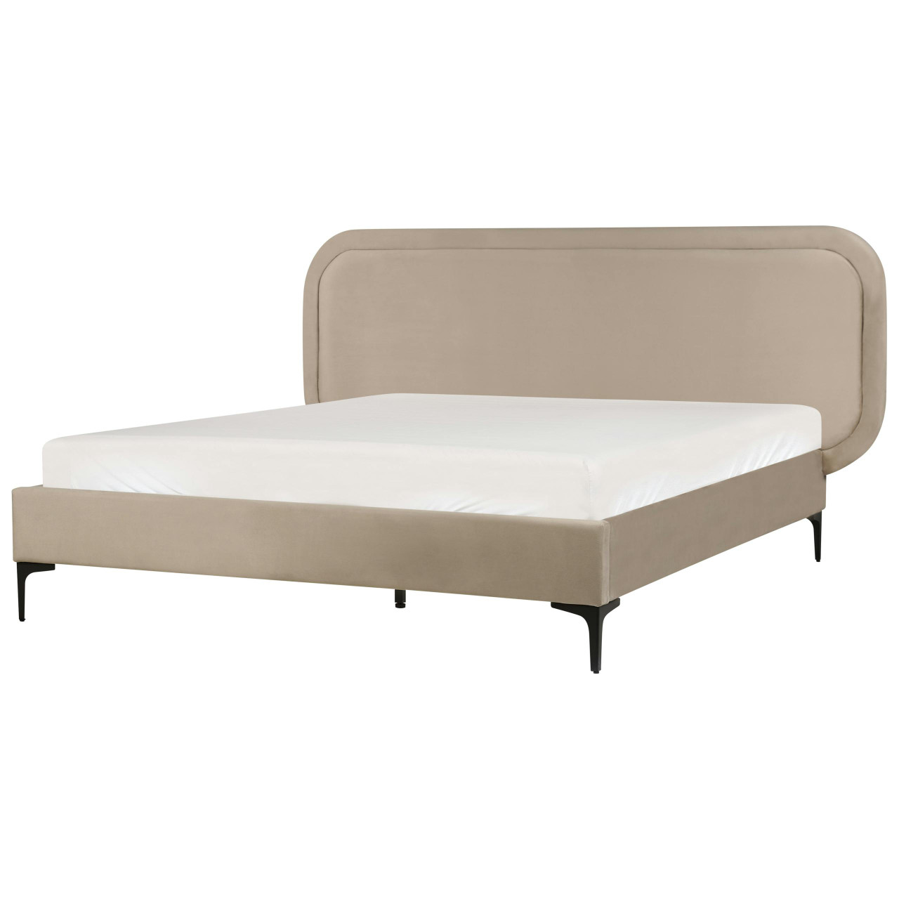 Cama doble Suzette terciopelo crema