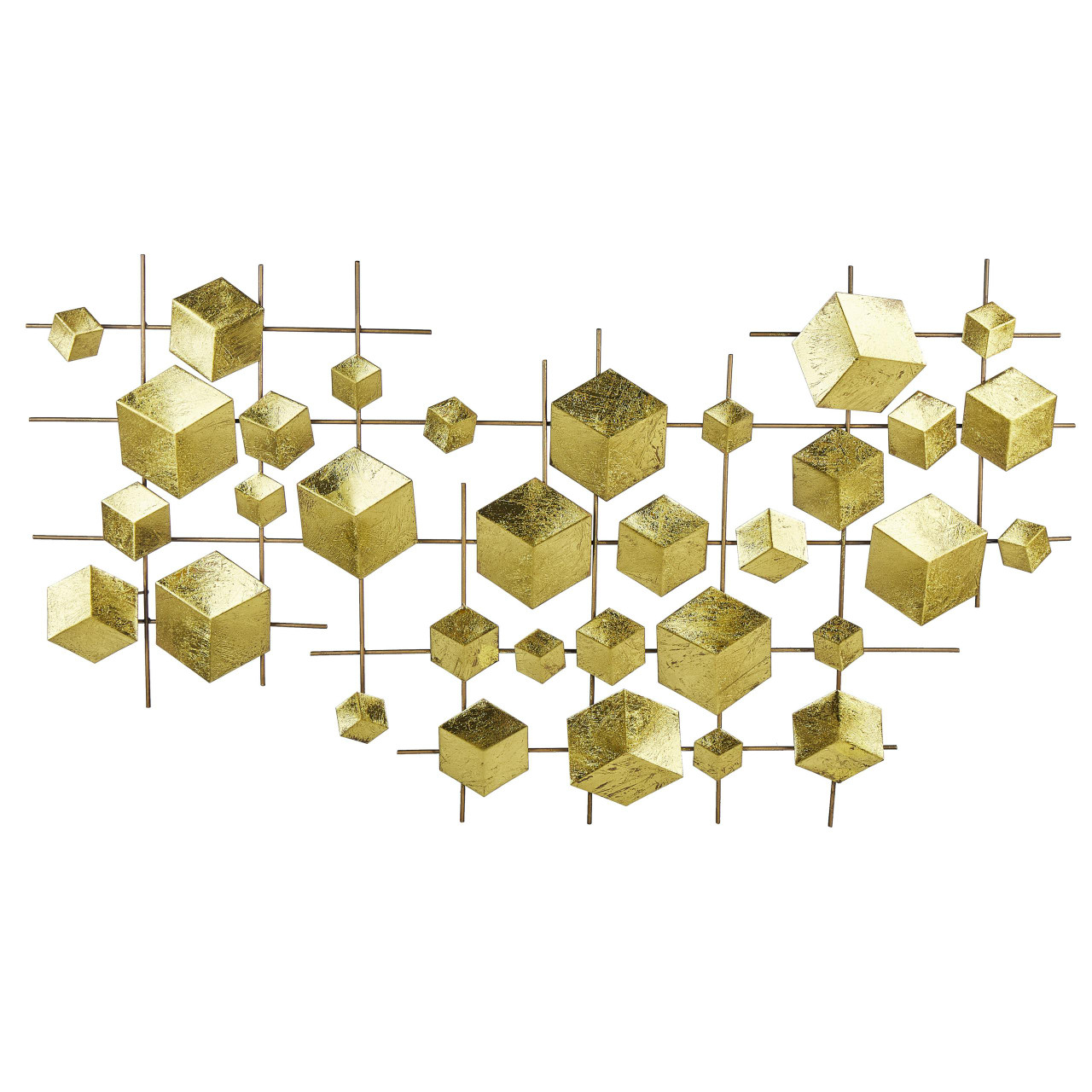 Decoración de pared Flerovium en metal dorado
