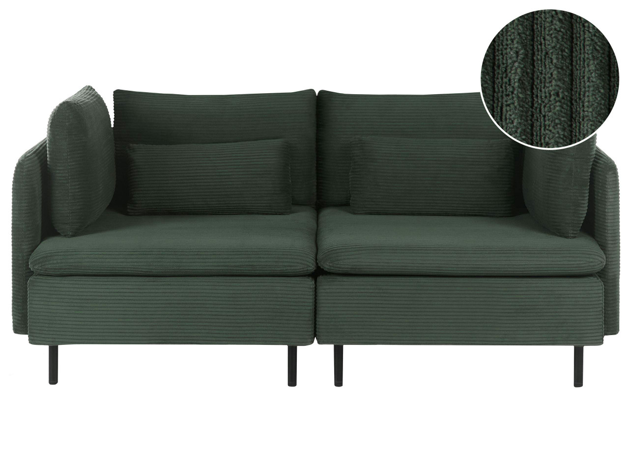 Sofá modular EGERIS en bombazina verde oscuro