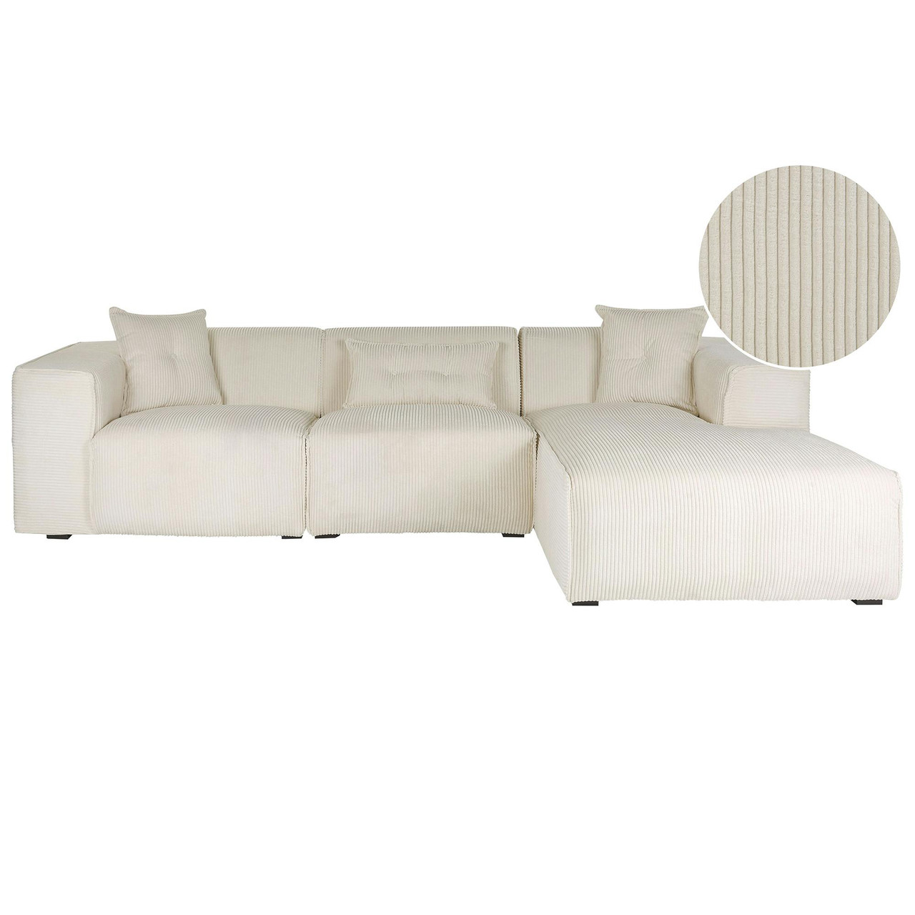 Dolva corner sofa in white moquette
