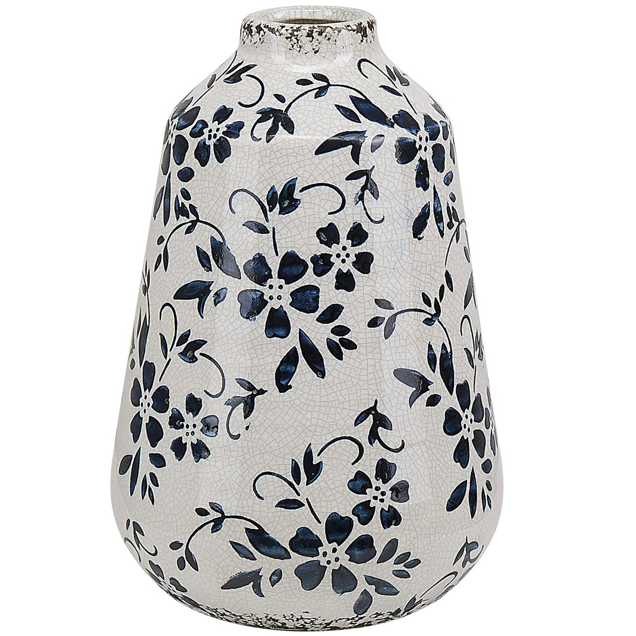 Maroneia stoneware vase with floral pattern