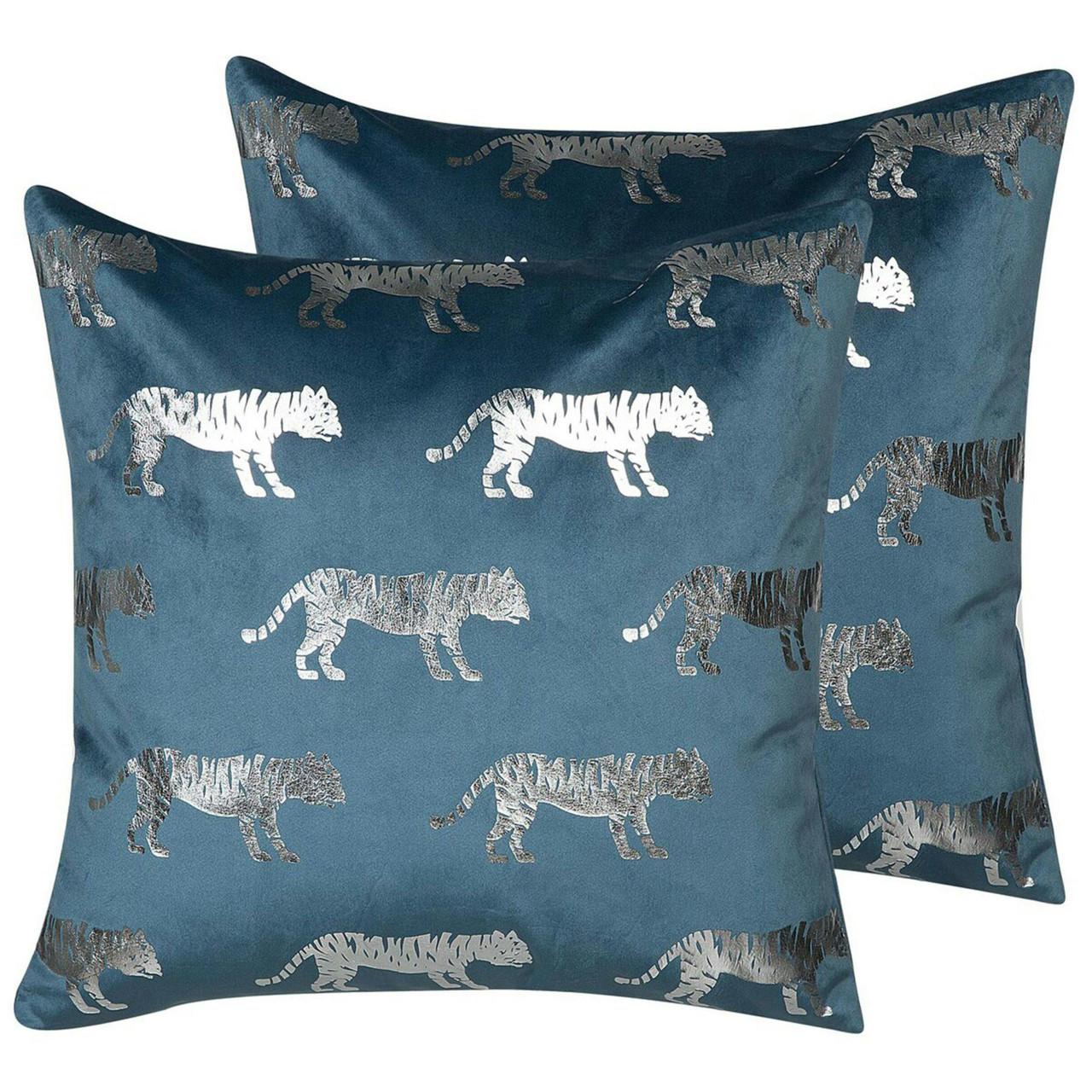 Cojines decorativos Bluebell terciopelo azul juego de 2