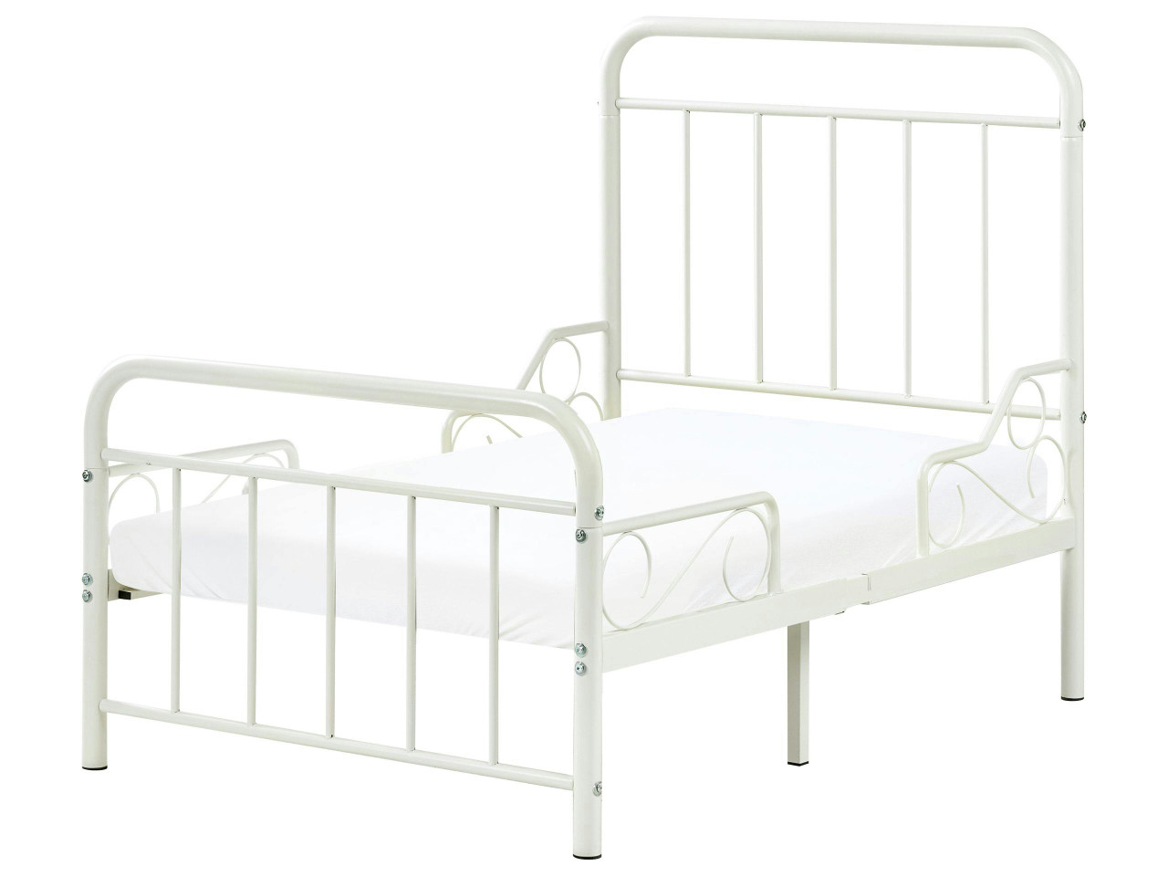Cama infantil extensível Metal ANAIS 90 x 200 cm Branco creme
