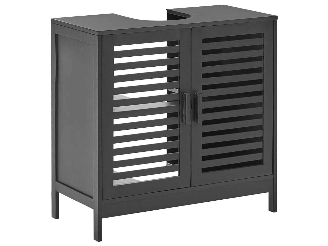 Móvel de casa de banho MISSOULA Madeira de bambu 60 cm Preto