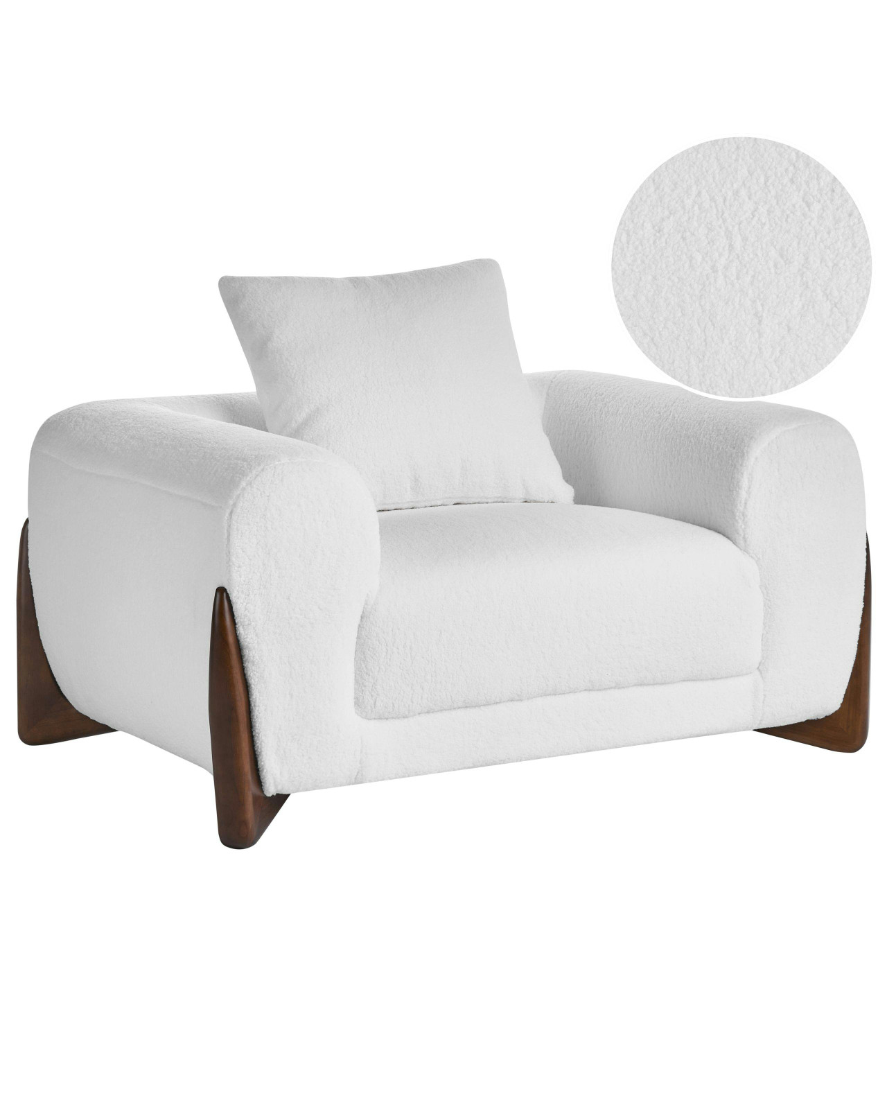 Poltrona VINLIDEN Bouclé Branco