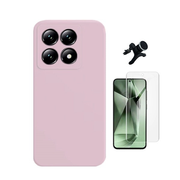 Hydrogel Screen Protector, Liquid Silicone Case and Magnetic Car Mount for Xiaomi 14T Pro