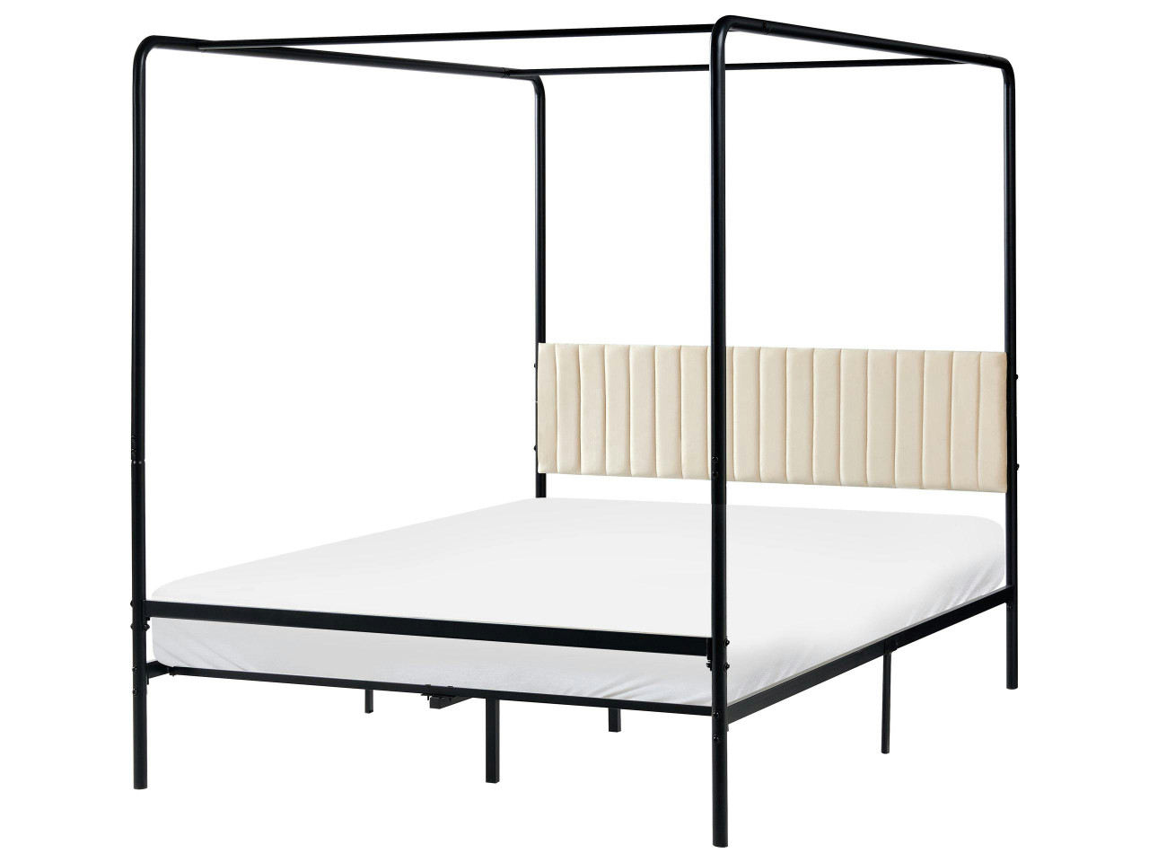 Cama com dossel Metal MIRABEAU  140 x 200 cm Preto
