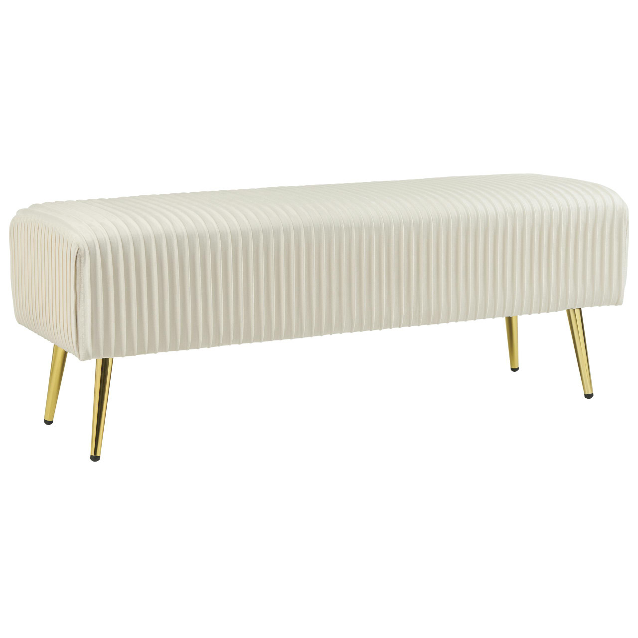 Paterson velvet bench with gold metal legs