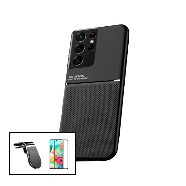 Magnetic Lux case with 5D screen protector and magnetic mount for Samsung Galaxy S21 Ultra 5G