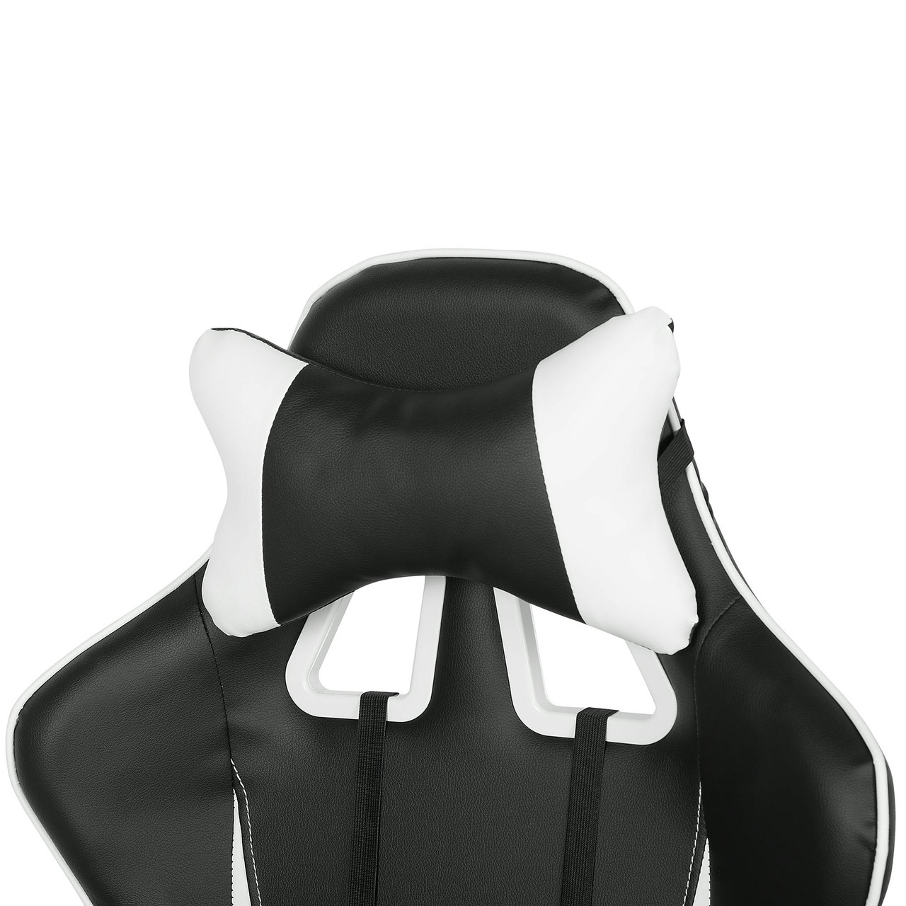 Gaming chair in synthetic leather with lumbar and head support