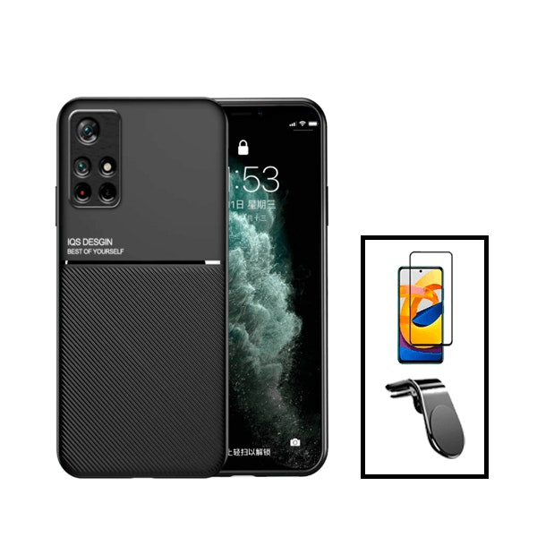 Capas magnética e película 5D para Xiaomi Poco M4 Pro com suporte magnético