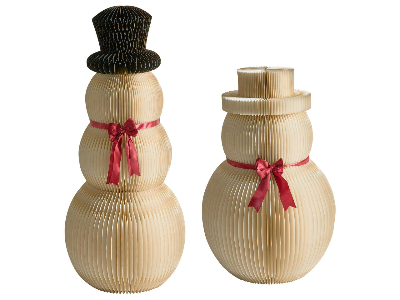 Conjunto de 2 decorações de Natal KLARALVEN Boneco de neve 90/124 cm Creme