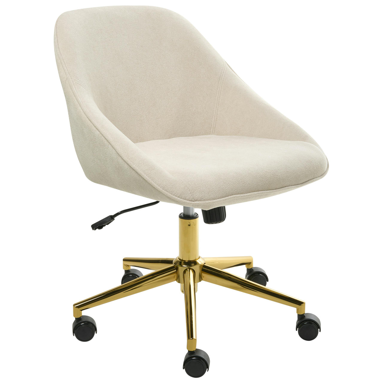 Cadeira home office BELIANI Bardsdale de Veludo Creme 54x54x85