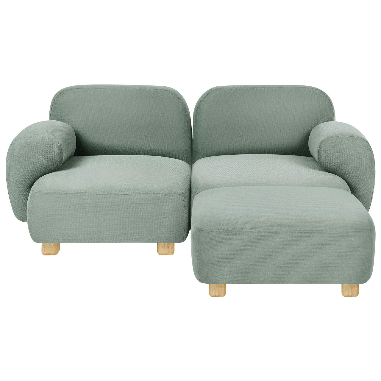 Sofá modular com repousa-pés em tecido repelente de água BELIANI Amli de Tecido Verde 147x91x75