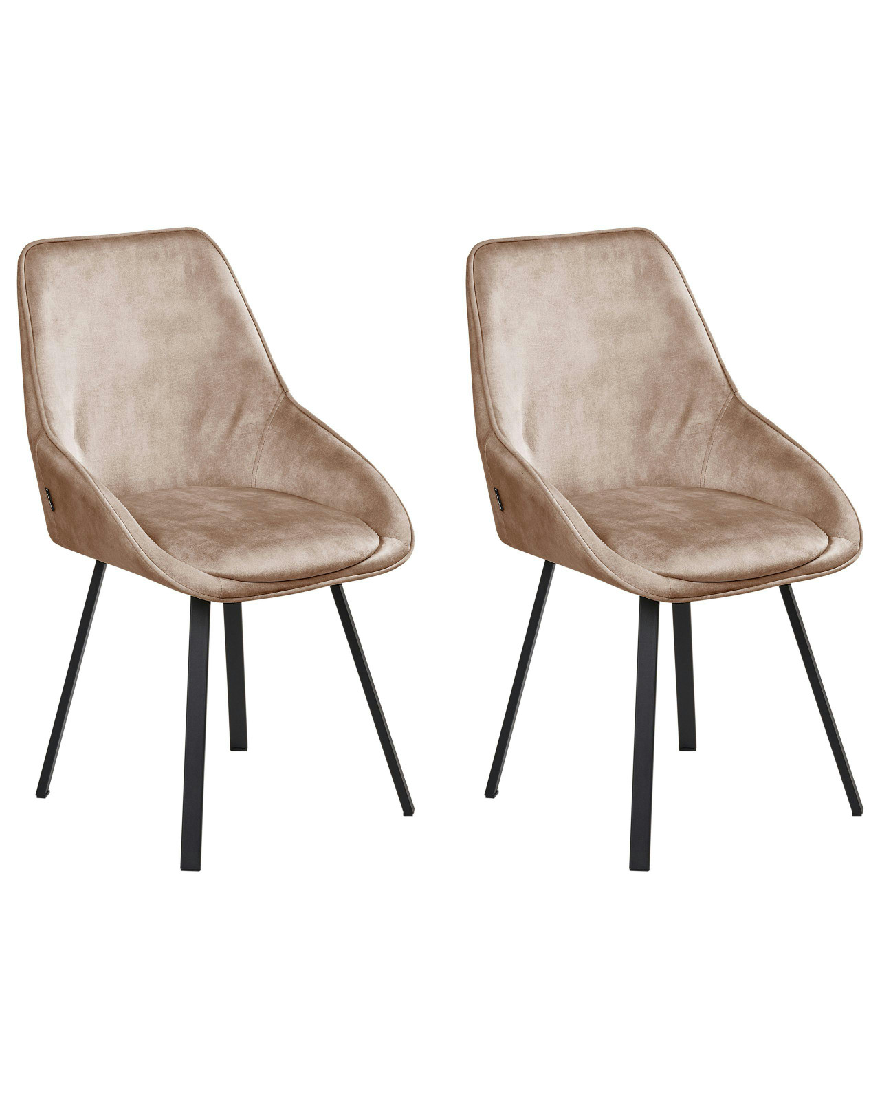 Conjunto de 2 cadeiras de jantar TERLTON Veludo Creme