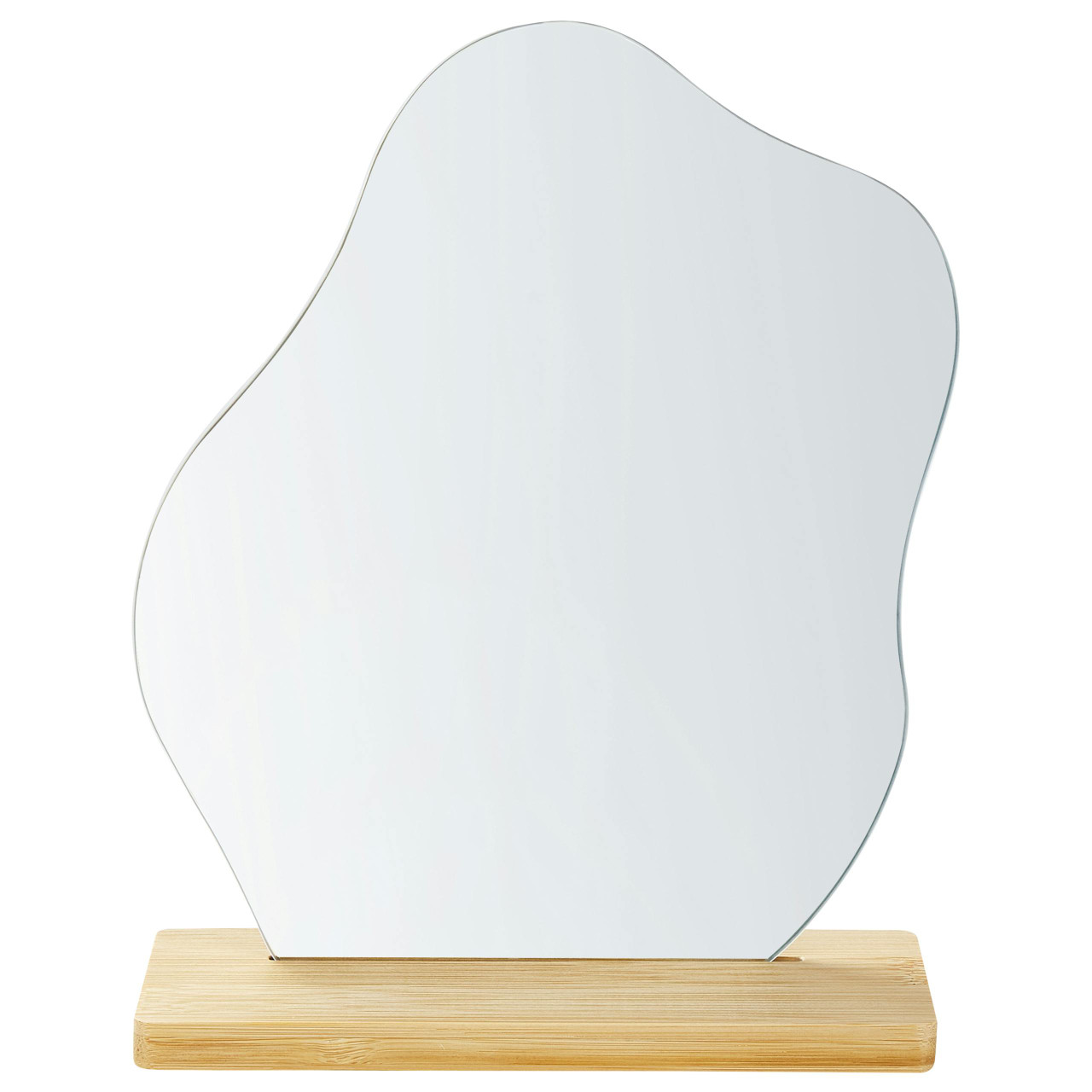 Lozere irregular decorative mirror with bamboo wood frame