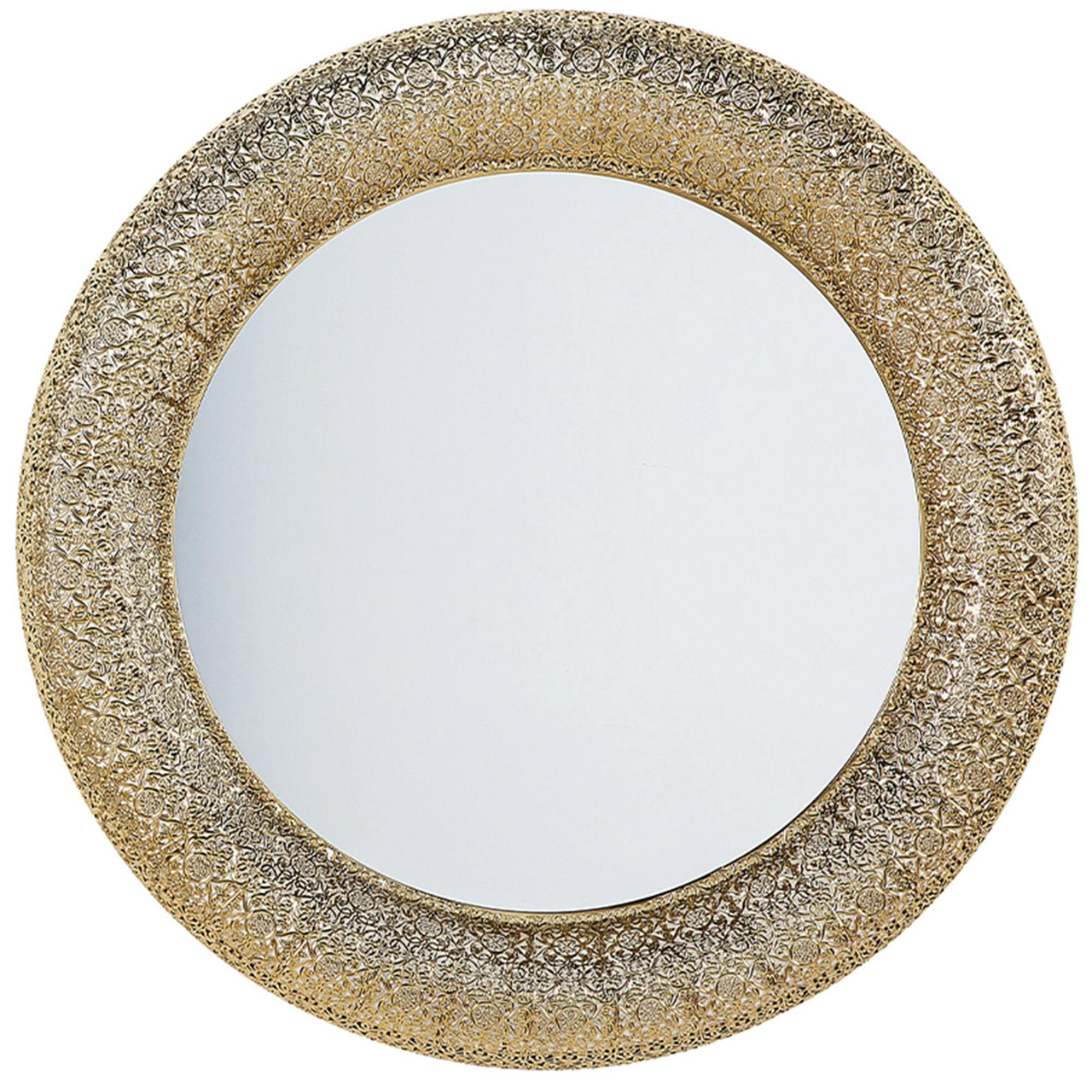 Espejo redondo decorativo Channay hierro dorado