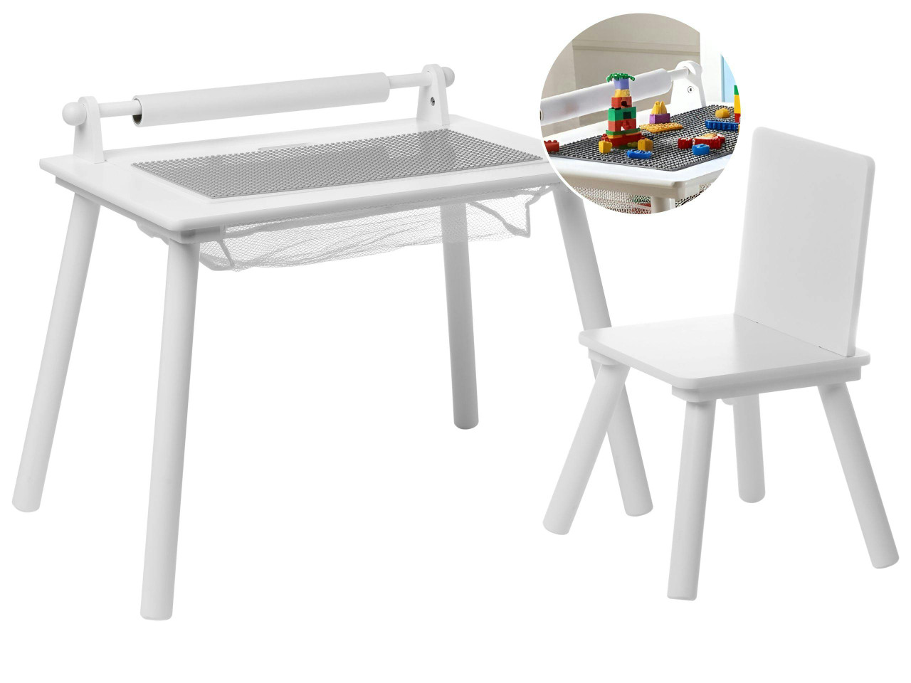 Conjunto de mesa e cadeira para crianças MOONTA Branco