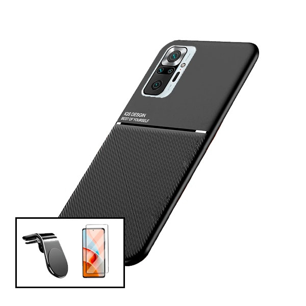 Funda magnética Lux + protector 5D full cover + soporte magnético universal para Xiaomi Redmi Note 10 Pro