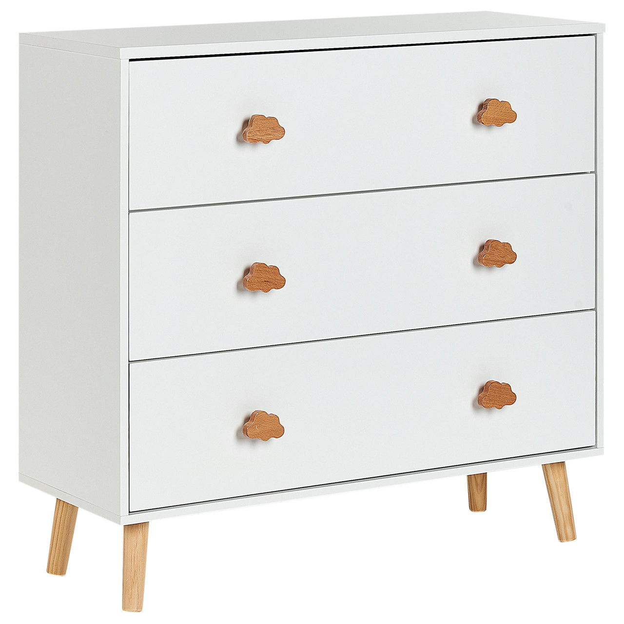 Children's chest of drawers Cloudy in MDF with pine legs