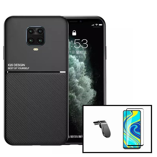 Magnetic Case with 5D Full Cover and Universal Magnetic Mount for Redmi Note 9 Pro