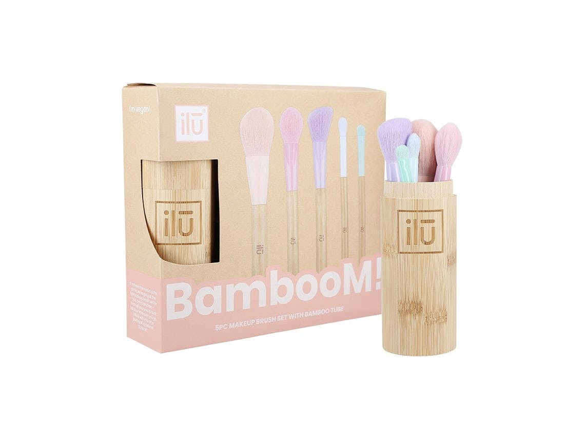 Set de 6 Brochas de Maquillaje de Bambú con Estuche