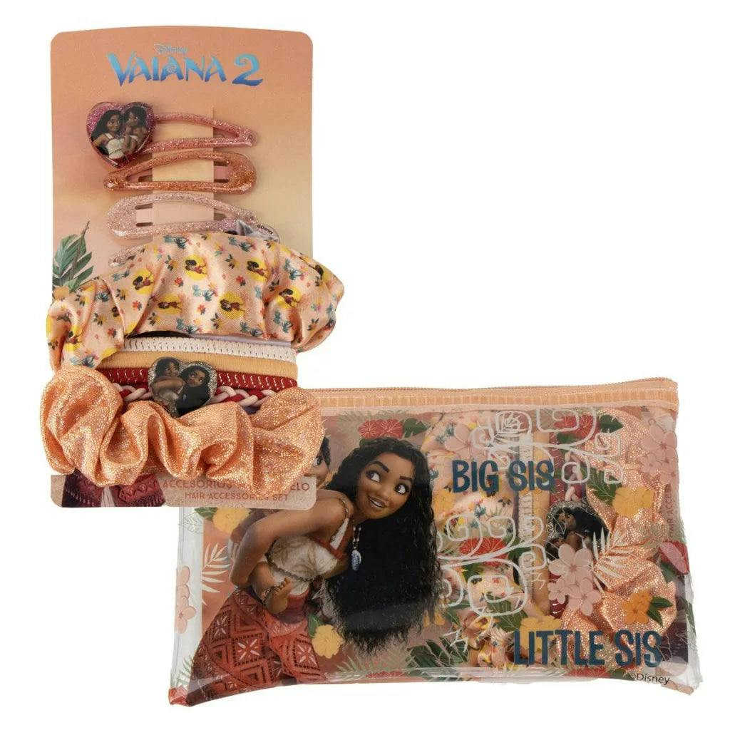 Children's hair accessory set with pouch, clips and elastics