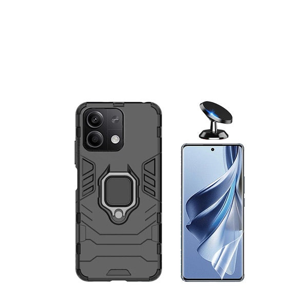 Protector Hydrogel y Funda con Soporte Magnético para Redmi Note 13 - Negro