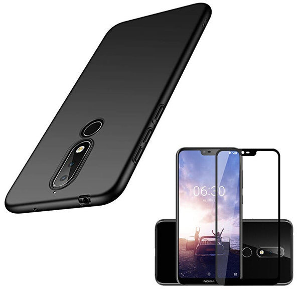 Protector de vidrio Full Cover 5D y funda SlimShield para Nokia X6