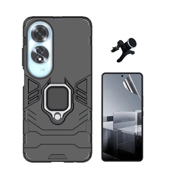 Kit Protector Hydrogel Full Cover, Funda Military Defender 3x1 y Soporte Magnético de Coche