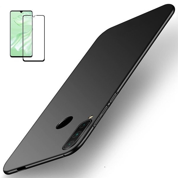 Kit de protección: protector de vidrio Full Cover 5D y funda SlimShield para Huawei Y6P