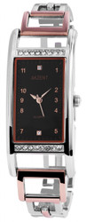Relógio feminino analógico Akzent com movimento de quartzo, vidro mineral e bisel com cristais. Bracelete bicolor em aço inoxidável com fecho de correr. Resistente à água até 3 ATM. Comprimento aproximado da bracelete: 20 cm. Inclui 1 unidade. Modelo SS872250.