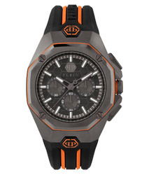 PHILIPP PLEIN Relógio Octagon Hyper Sport cronógrafo com movimento quartz. Caixa em aço inoxidável 45 mm, vidro mineral, bracelete em silicone e fecho de fivela de pino. Resistente à água 5 ATM. Inclui caixa e documentação. Marca: PHILIPP PLEIN.