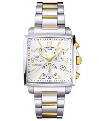 Certina DS Podium Lady Square Chrono. Relógio de senhora com caixa quadrada, cronógrafo, movimento suíço, caixa e bracelete em aço inoxidável. Marca: Certina.