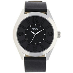 Relógio Sun Last da EDC by Esprit com caixa de 38 mm em aço inoxidável e bracelete em couro preto. Movimento analógico de quartzo. Resistência à água até 3 ATM (30 m). Bateria substituível. Garantia de 2 anos. Marca: EDC by Esprit.