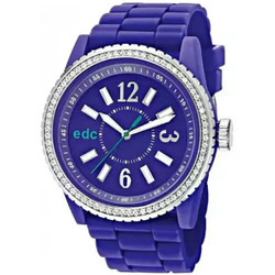 Relógio EDC by Esprit modelo Disco Glam Envy Moonlit Violet em aço inoxidável com bracelete de silicone roxo. Mostrador analógico com movimento de quartzo. Diâmetro da caixa: 43 mm. Resistência à água: 3 ATM. Garantia de 2 anos. Pilha não incluída.