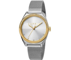 Relógio analógico Esprit em aço com movimento de quartzo e caixa de 34 mm. Resistência à água: 3 ATM. Inclui caixa e documentação. A cor e o acabamento da caixa podem variar conforme disponibilidade do fabricante. Marca: Esprit.